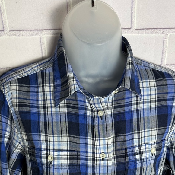 Ralph Lauren Navy and White Long sleeve plaid Checkered Shirt/size S - Picture 9 of 9